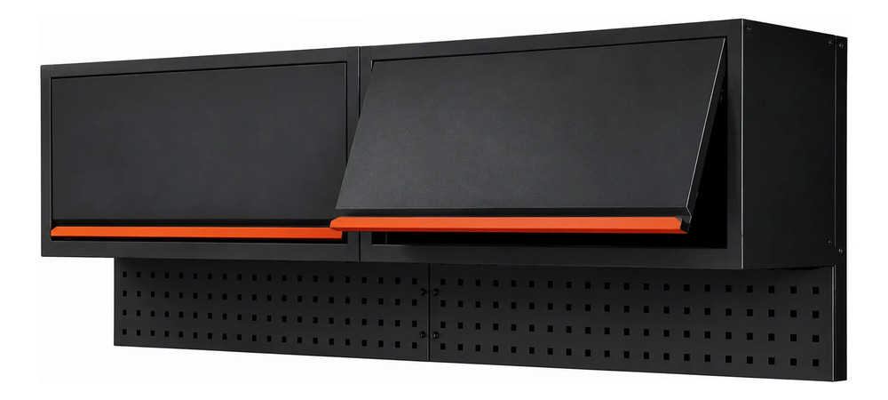 Set Gabinetes Pared Mesa De Trabajo Mueble Para Taller Negro - Imagen 4