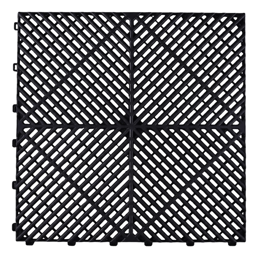 Piso De Plastico Encastrable 40x40cm Negro