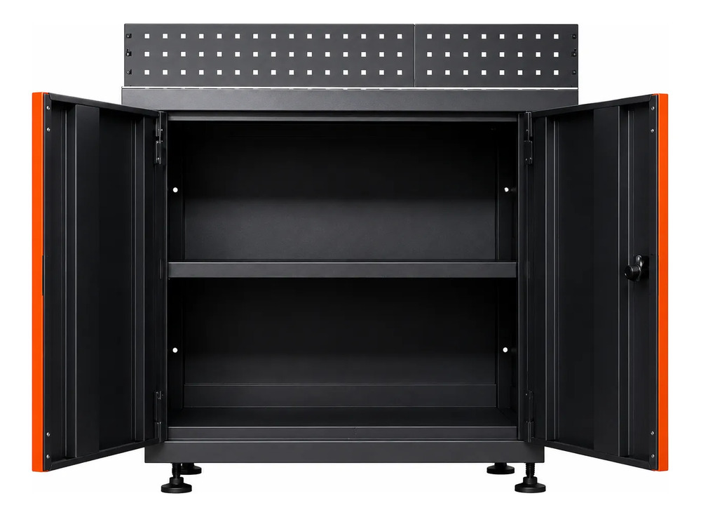 Set Gabinetes Pared Mesa De Trabajo Mueble Para Taller Negro - Imagen 3