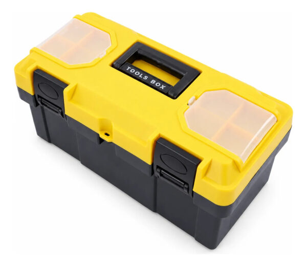 Caja De Herramientas Plástica Con Bandeja Y Organizadores Amarillo